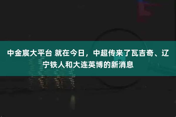 中金宸大平台 就在今日，中超传来了瓦吉奇、辽宁铁人和大连英博的新消息