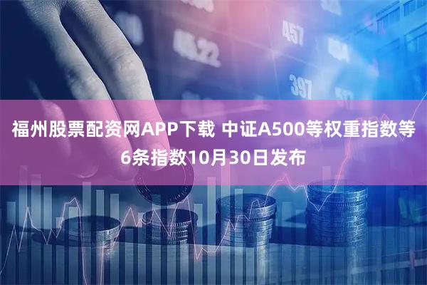 福州股票配资网APP下载 中证A500等权重指数等6条指数10月30日发布